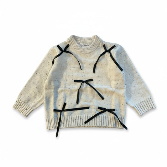 Bowberry Ribbon-Accent Knit Sweater