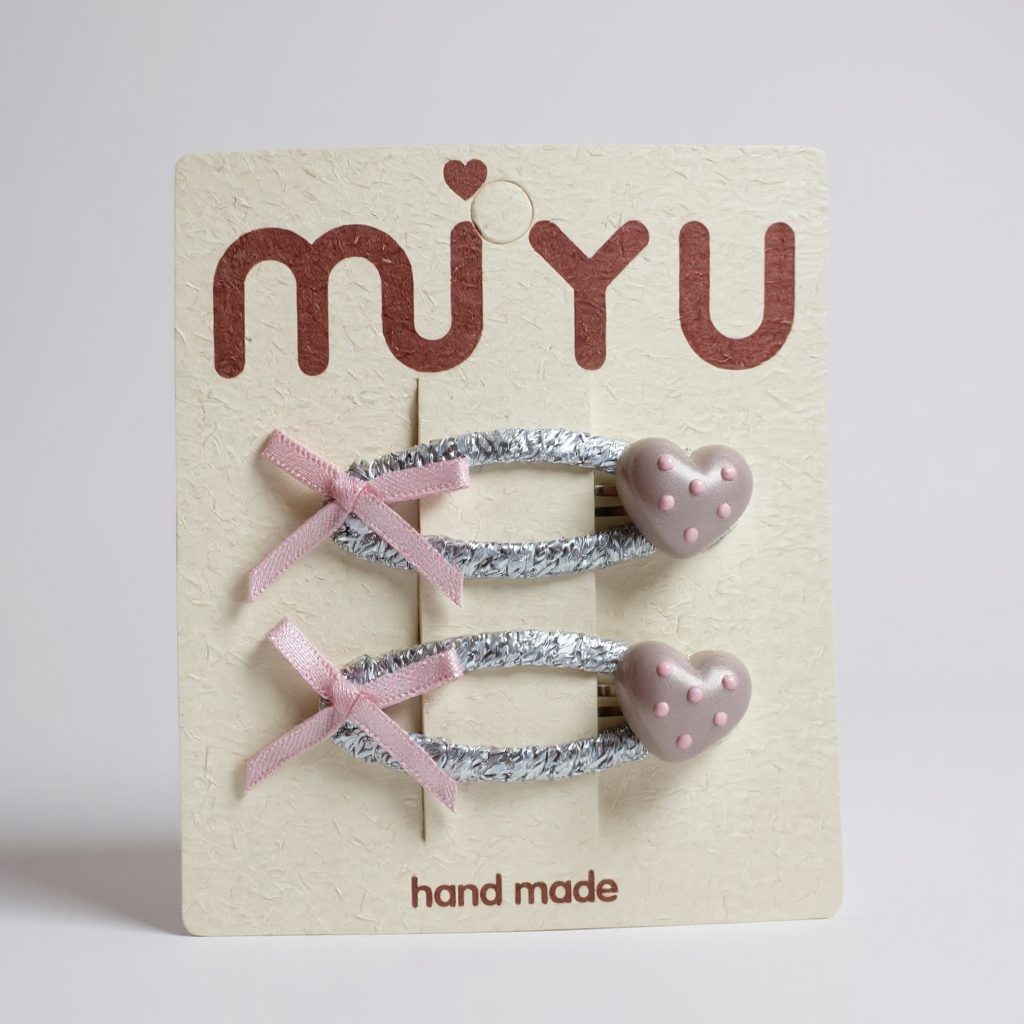 Glitter Heart Clip Set