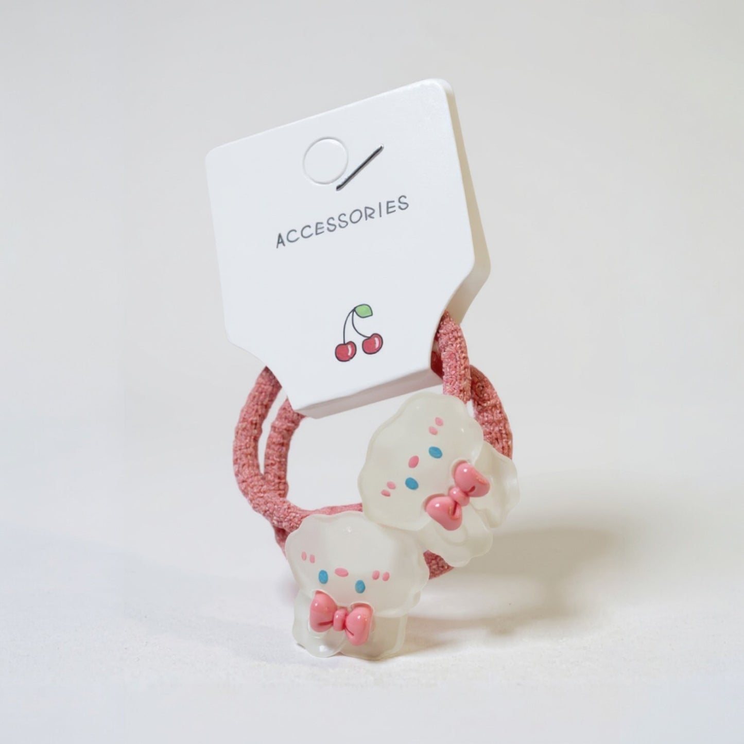 Pink Bow Kitty Hair Tie Set