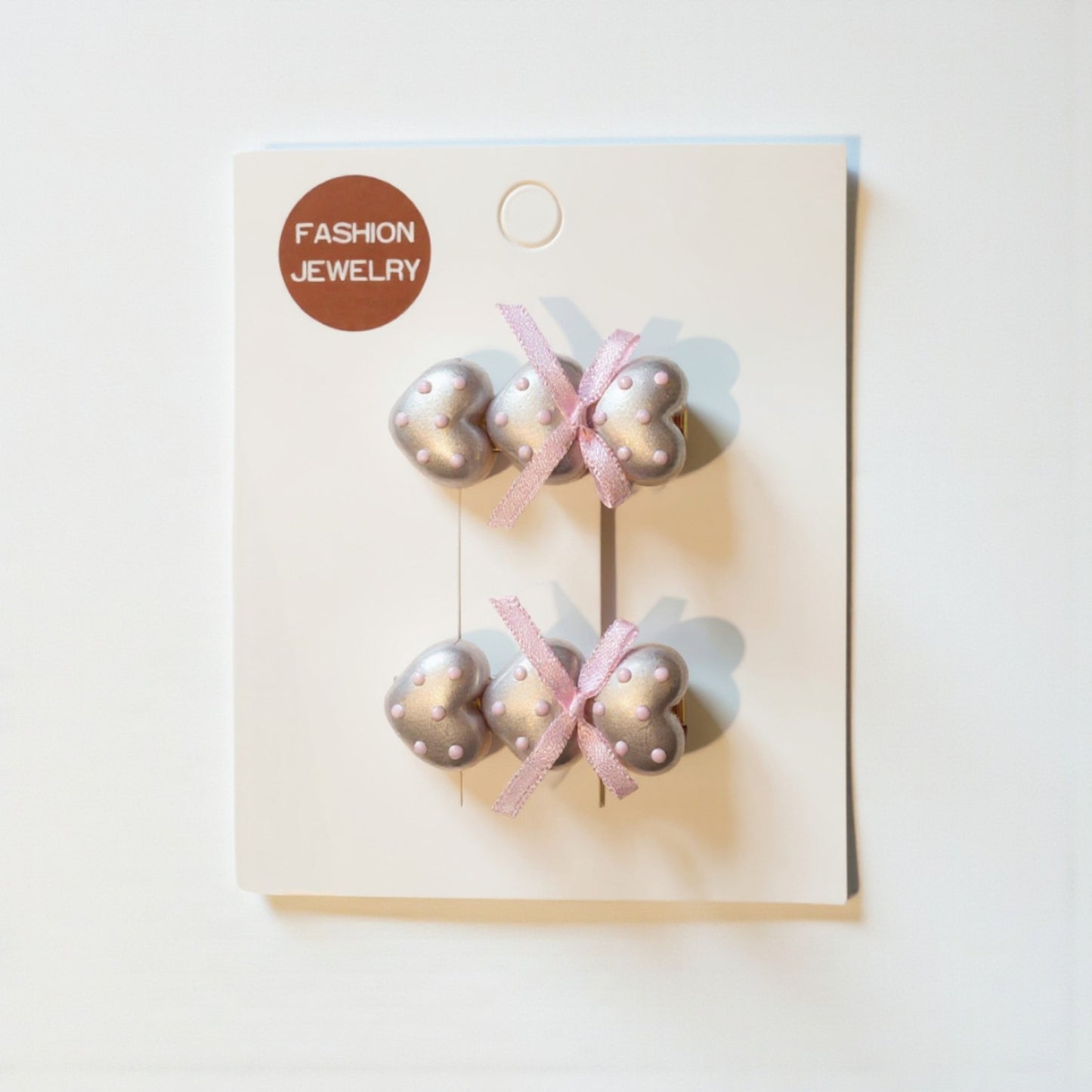 Pink Polka Dot Cloud Clip Set