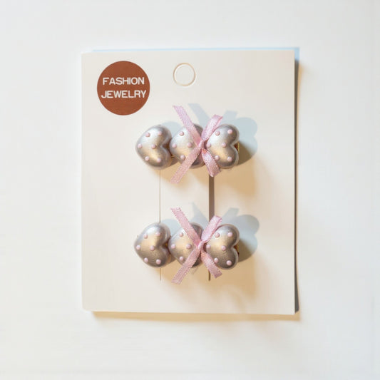 Pink Polka Dot Cloud Clip Set