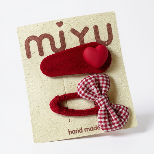 Red Heart Hair Set
