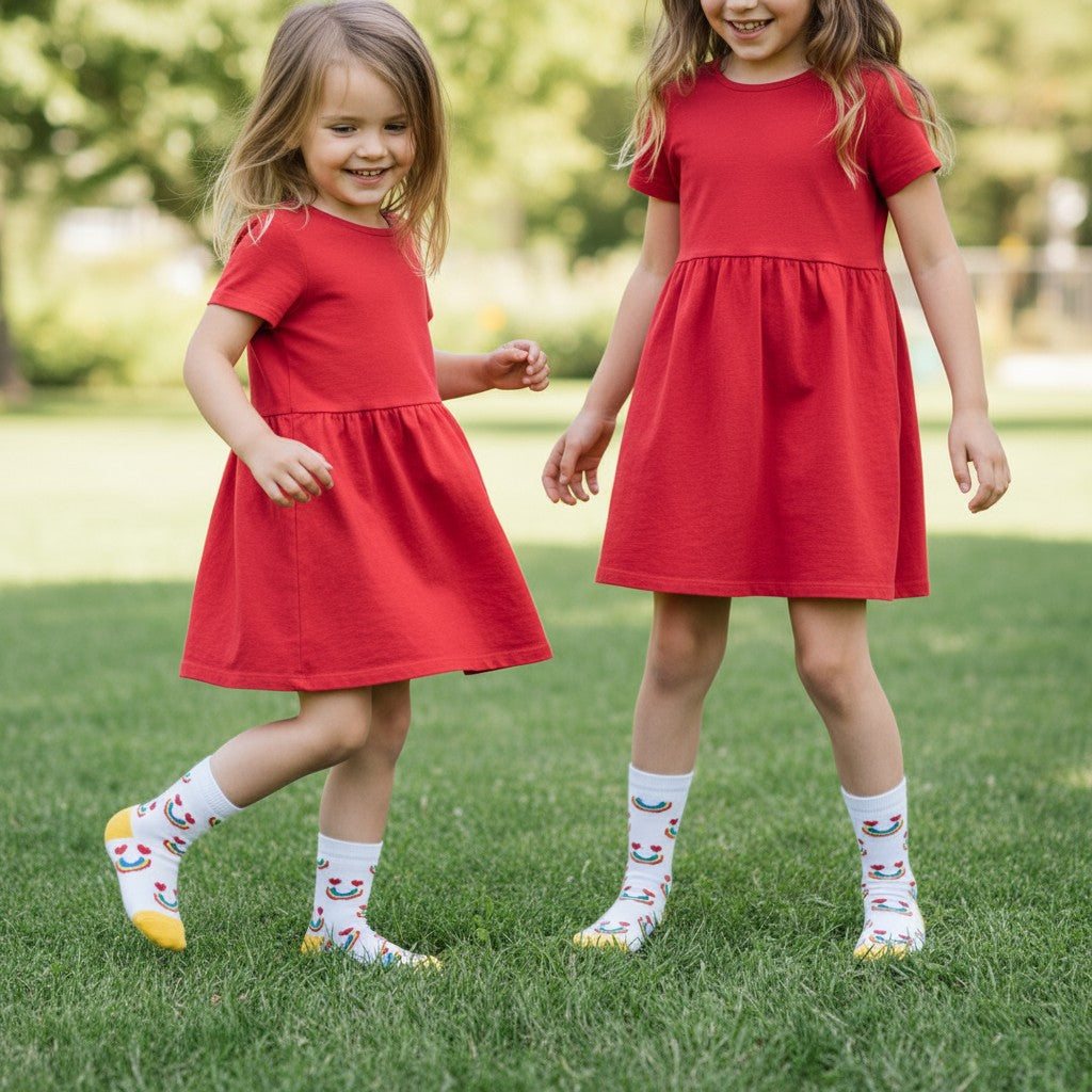 Kids Rainbow Heart Socks