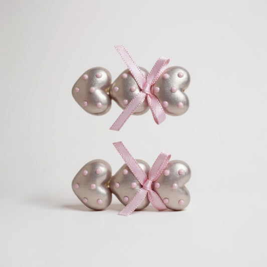 Pink Polka Dot Cloud Clip Set