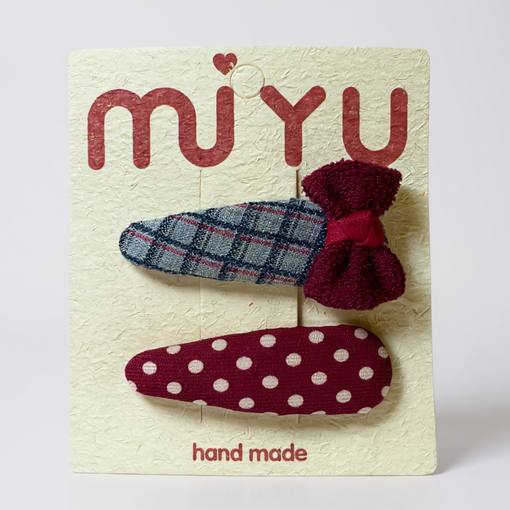 Plaid & Polka Dot Clip Set