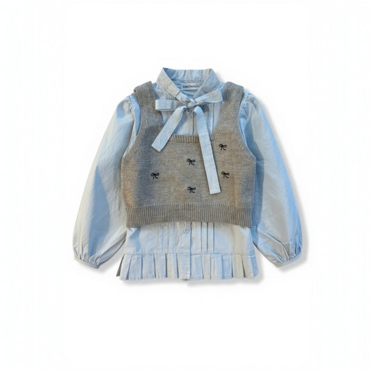 Bluebell Bow Blouse Set