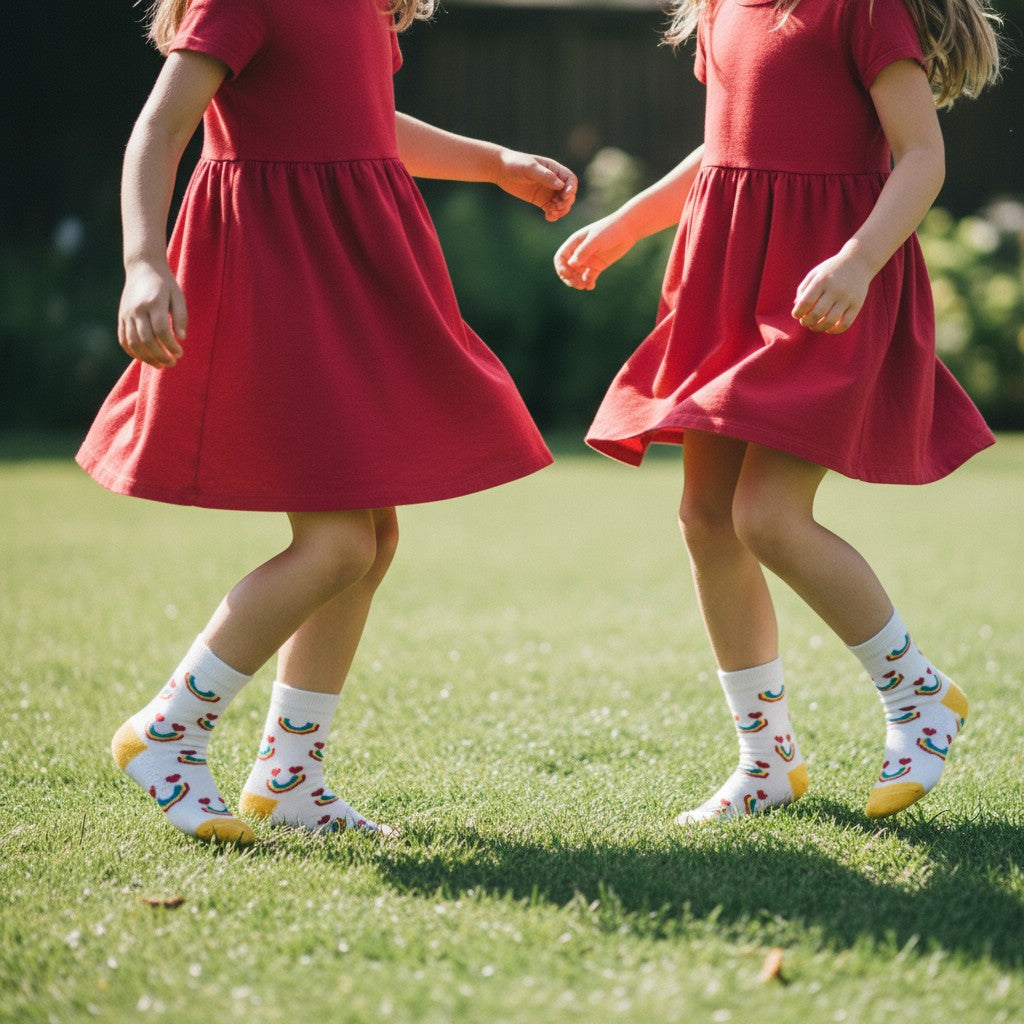 Kids Rainbow Heart Socks