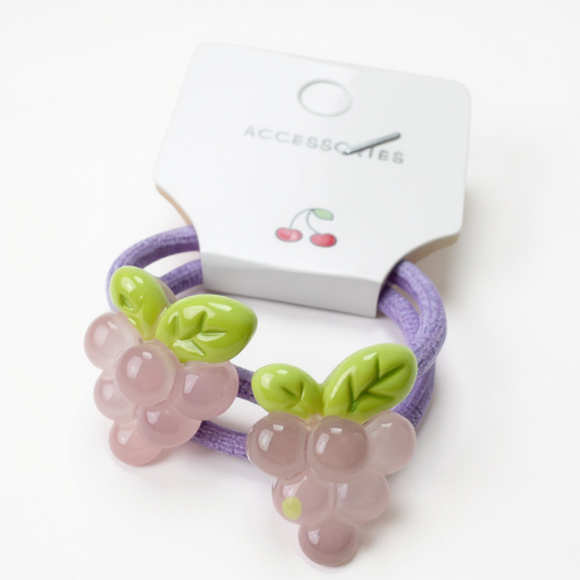 Grape Bead Hair Tie Set