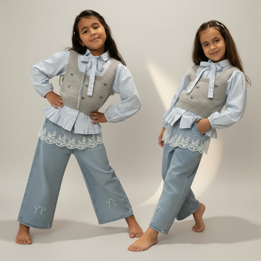 Bluebell Bow Blouse Set